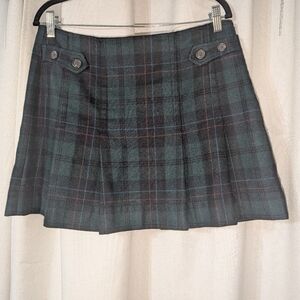 Vintage Wool Blend Pleated Mini GAP Plaid Skirt